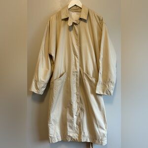 Wilfred Aritzia Light Tan Belted Trench Coat Rayon Lined Size M Preppy City